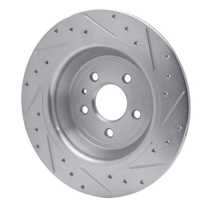 R1 Concepts R1 13-20 Ford Fusion Rear Left Drilled & Slotted Silver Brake Rotor
