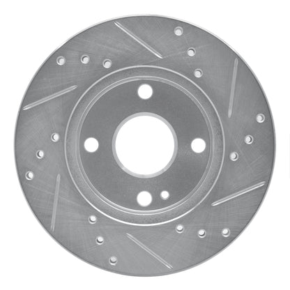R1 Concepts R1 90-93 Mazda Miata Front Left Drilled & Slotted Silver Brake Rotor