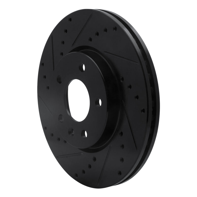 R1 Concepts R1 2011-2025 Buick Encore GX Front Left Drilled & Slotted Black Brake Rotor