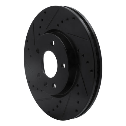R1 Concepts R1 2011-2025 Buick Encore GX Front Left Drilled & Slotted Black Brake Rotor