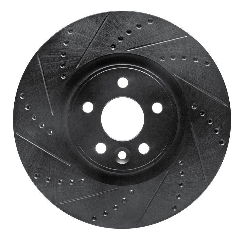R1 Concepts R1 07-16 Volvo S80 Front Left Drilled & Slotted Black Brake Rotor