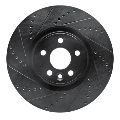 R1 Concepts R1 07-16 Volvo S80 Front Left Drilled & Slotted Black Brake Rotor
