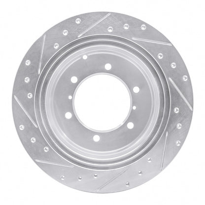 R1 Concepts R1 90-04 Mitsubishi Montero Rear Right Drilled & Slotted Silver Brake Rotor