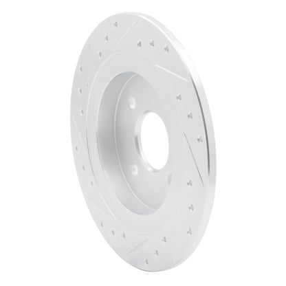 R1 Concepts R1 02-04 Ford Focus Rear Right Drilled & Slotted Silver Brake Rotor