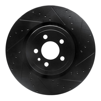 R1 Concepts R1 14-23 Dodge Charger Front Right Drilled & Slotted Black Brake Rotor