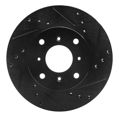 R1 Concepts R1 92-96 Honda Prelude Front Right Drilled & Slotted Black Brake Rotor