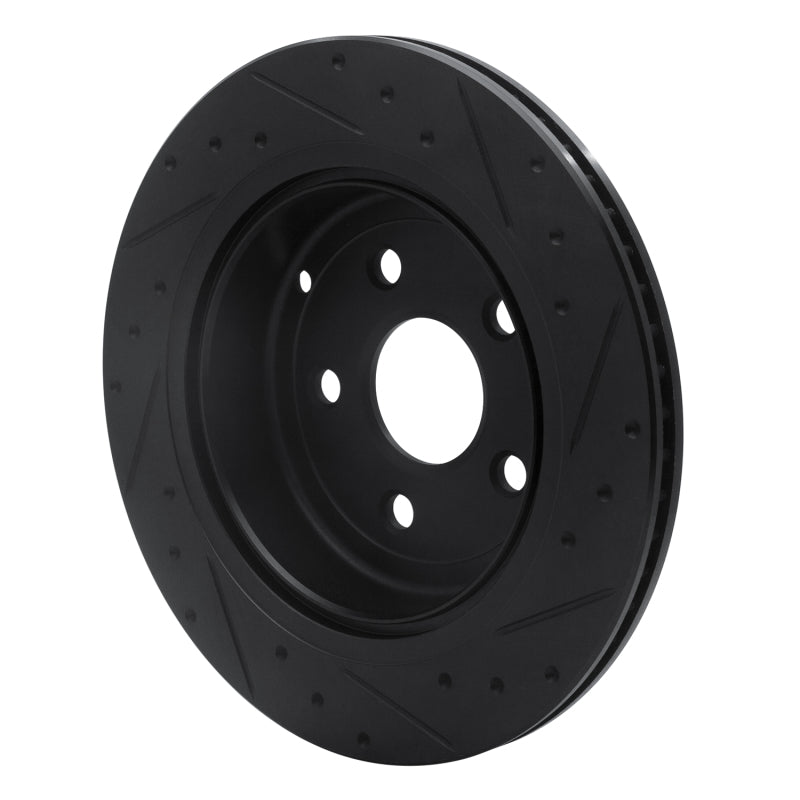 R1 Concepts R1 08-17 Chevrolet SS Rear Left Drilled & Slotted Black Brake Rotor