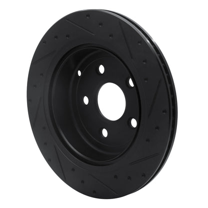R1 Concepts R1 08-17 Chevrolet SS Rear Left Drilled & Slotted Black Brake Rotor