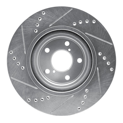 R1 Concepts R1 04-25 Scion FR-S Front Right Drilled & Slotted Silver Brake Rotor