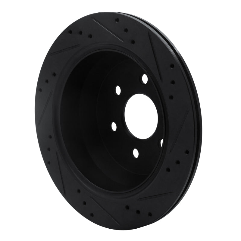 R1 Concepts R1 15-20 Chevrolet Colorado Rear Left Drilled & Slotted Black Brake Rotor