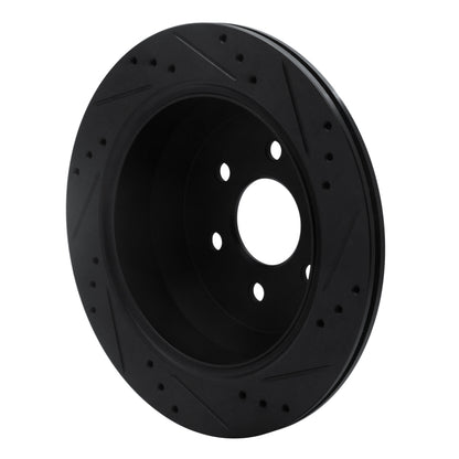 R1 Concepts R1 15-20 Chevrolet Colorado Rear Left Drilled & Slotted Black Brake Rotor