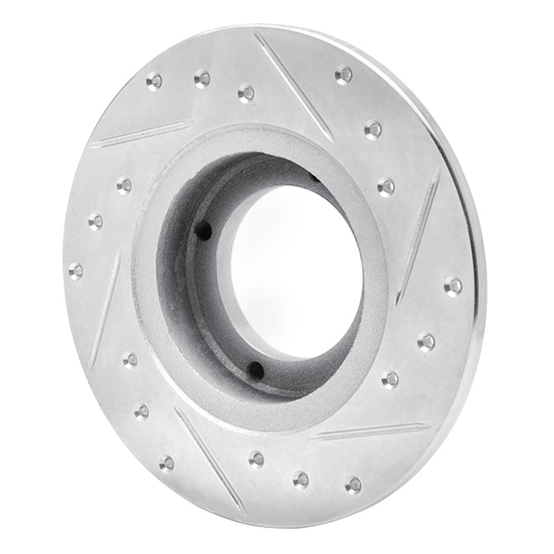 R1 Concepts R1 85-91 Subaru XT Rear Left Drilled & Slotted Silver Brake Rotor