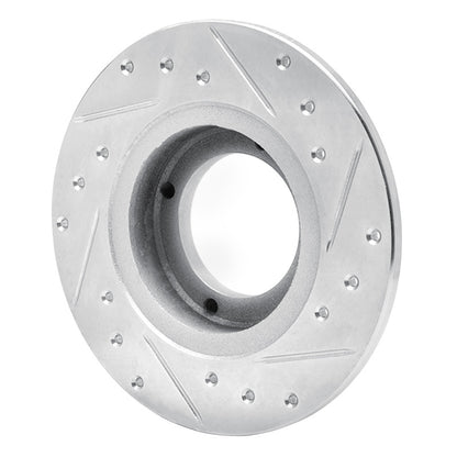 R1 Concepts R1 85-91 Subaru XT Rear Left Drilled & Slotted Silver Brake Rotor