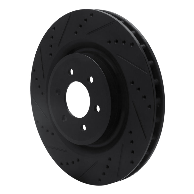 R1 Concepts R1 03-17 Dodge Viper Rear Left Drilled & Slotted Black Brake Rotor
