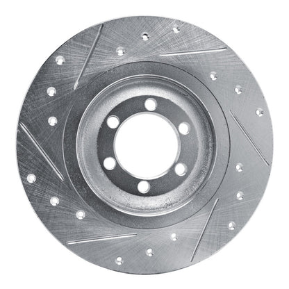 R1 Concepts R1 81-89 Alfa Romeo GTV-6 Rear Right Drilled & Slotted Silver Brake Rotor