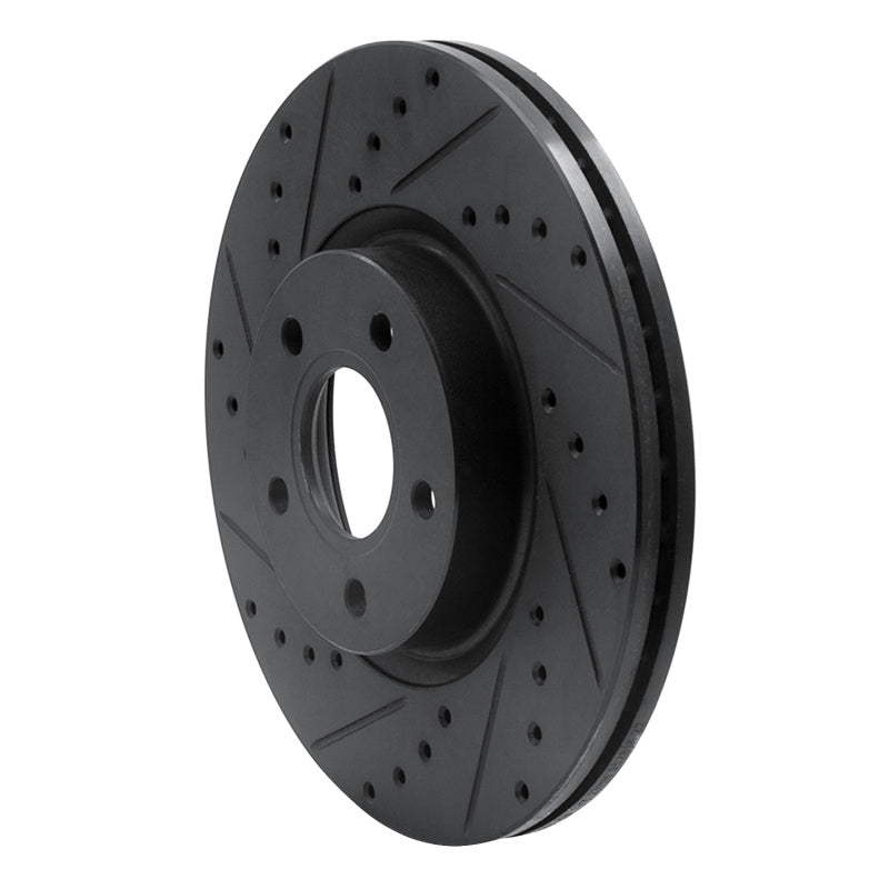R1 Concepts R1 04-19 Ford C-MAX Front Left Drilled & Slotted Black Brake Rotor