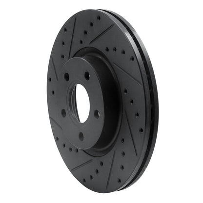 R1 Concepts R1 04-19 Ford C-MAX Front Left Drilled & Slotted Black Brake Rotor