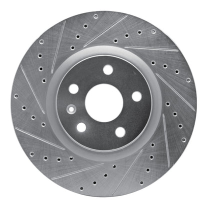 R1 Concepts R1 08-17 Cadillac CTS Front Left Drilled & Slotted Silver Brake Rotor