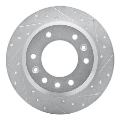 R1 Concepts R1 06-14 Hyundai Entourage Rear Right Drilled & Slotted Silver Brake Rotor