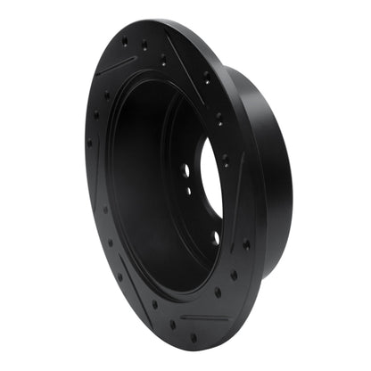 R1 Concepts R1 10-13 Kia Forte Rear Left Drilled & Slotted Black Brake Rotor