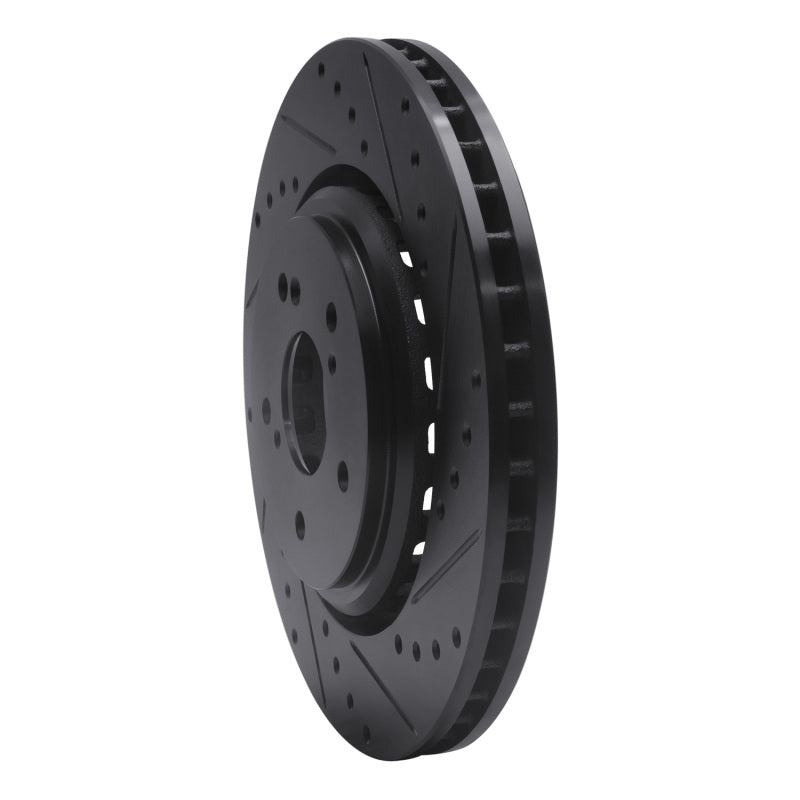 R1 Concepts R1 14-20 Acura MDX Front Right Drilled & Slotted Black Brake Rotor