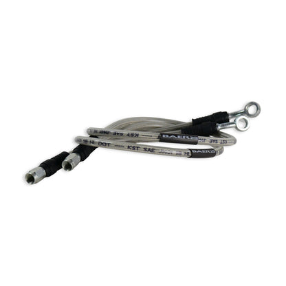 Baer Brakes 21.5in Long Braided Hose Set w/ 3AN Female Straight x 10mm 20 Degree Banjo Ends