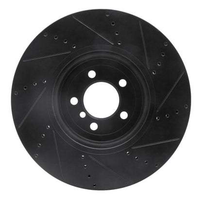 R1 Concepts R1 13-20 BMW 440I Gran Coupe Front Left Drilled & Slotted Black Brake Rotor