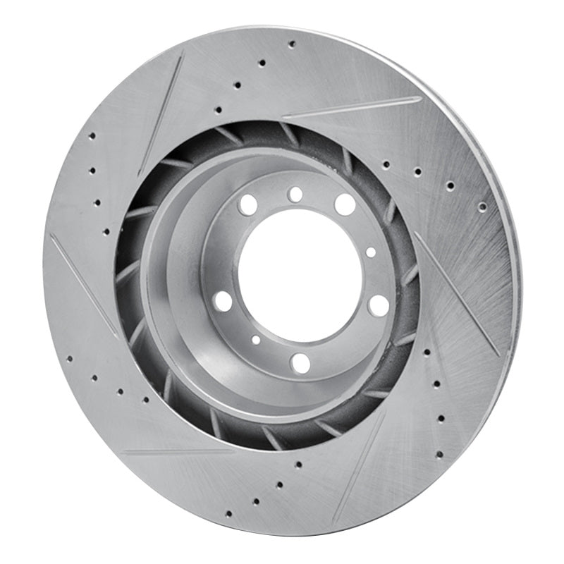 R1 Concepts R1 07-16 Porsche 911 Left Rear Drilled & Slotted Silver Brake Rotor