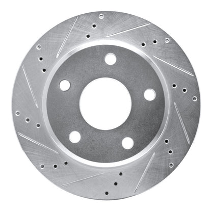 R1 Concepts R1 05-11 Dodge Dakota 4WD Front Left Drilled & Slotted Silver Brake Rotor