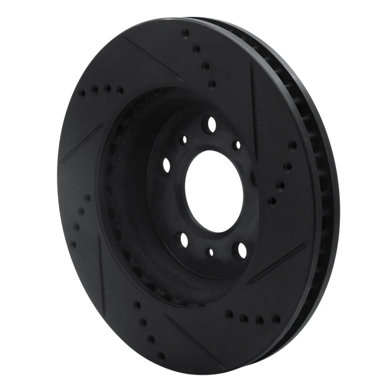 R1 Concepts R1 04-09 Buick Allure Front Left Drilled & Slotted Black Brake Rotor