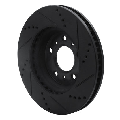 R1 Concepts R1 04-09 Buick Allure Front Left Drilled & Slotted Black Brake Rotor