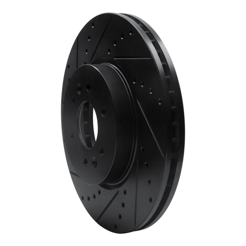 R1 Concepts R1 09-10 Kia BORREGO Front Left Drilled & Slotted Black Brake Rotor