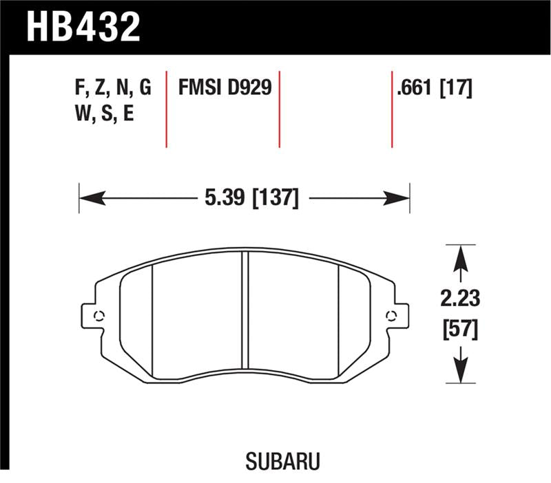 Hawk Performance Hawk 03-05 WRX / 08 WRX D929 DTC-60 Race Front Brake Pads
