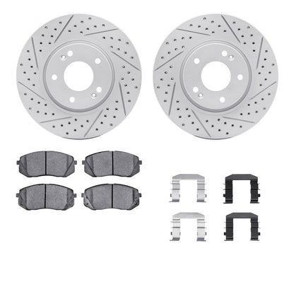 R1 Concepts R1 10-16 Hyundai Tucson Front Drill/Slot Carbon Coated Rotor Set w/Optimum Pads