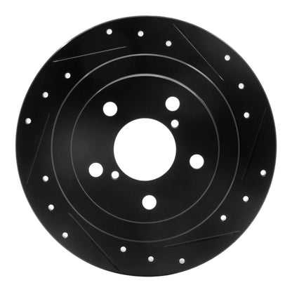 R1 Concepts R1 90-08 Saab 9-2X Rear Right Drilled & Slotted Black Brake Rotor