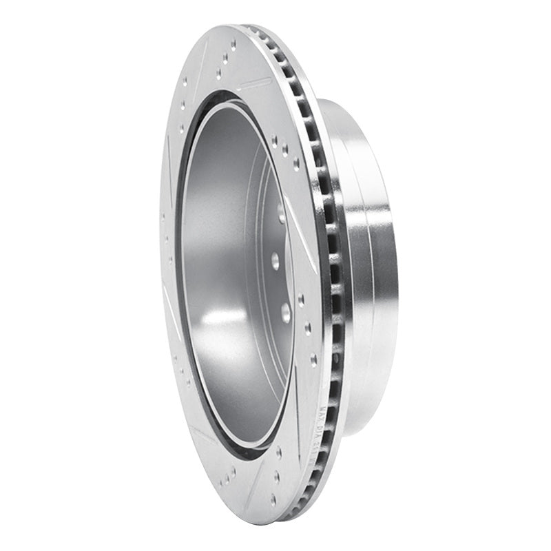 R1 Concepts R1 10-24 Lexus GX460 Rear Right Drilled & Slotted Silver Brake Rotor