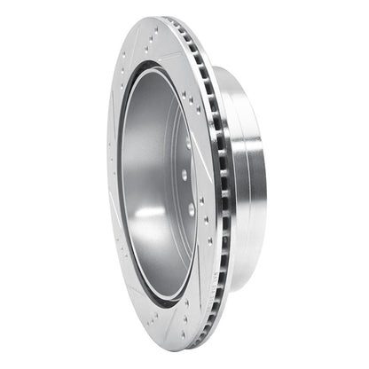 R1 Concepts R1 10-24 Lexus GX460 Rear Right Drilled & Slotted Silver Brake Rotor