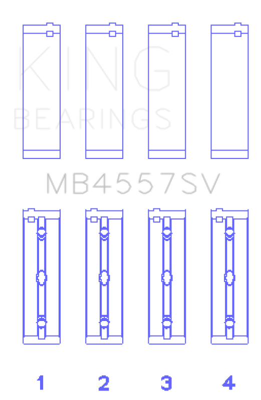 King Engine Bearings Mercedes Benz Om 642.822/36/910/20/30/70 O/S (Size +0.50mm) Main Bearing Set
