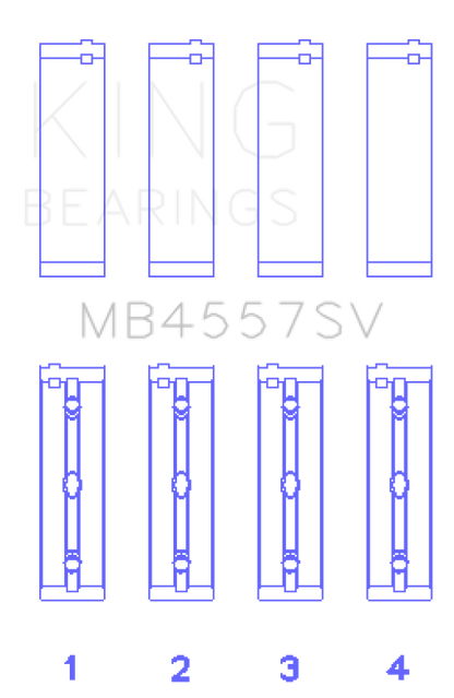 King Engine Bearings Mercedes Benz Om 642.822/36/910/20/30/70 O/S (Size +0.25mm) Main Bearing Set