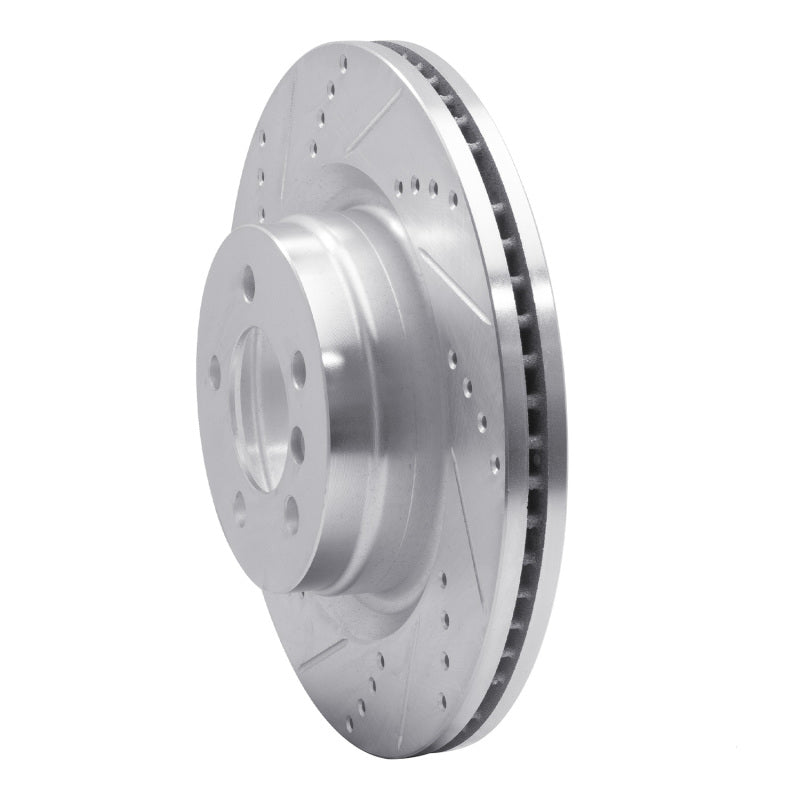 R1 Concepts R1 06-09 Land Rover Range Rover Front Left Drilled & Slotted Silver Brake Rotor