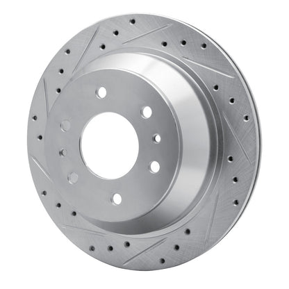 R1 Concepts R1 02-09 Buick Rainier Rear Left Drilled & Slotted Silver Brake Rotor