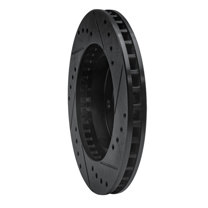 R1 Concepts R1 89-90 Ford Thunderbird Front Left Drilled & Slotted Black Brake Rotor