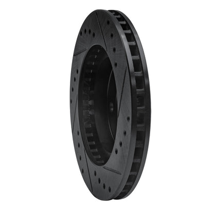 R1 Concepts R1 89-90 Ford Thunderbird Front Left Drilled & Slotted Black Brake Rotor