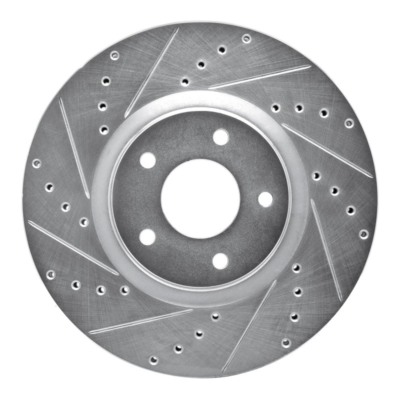 R1 Concepts R1 07-17 Nissan Juke Front Left Drilled & Slotted Silver Brake Rotor