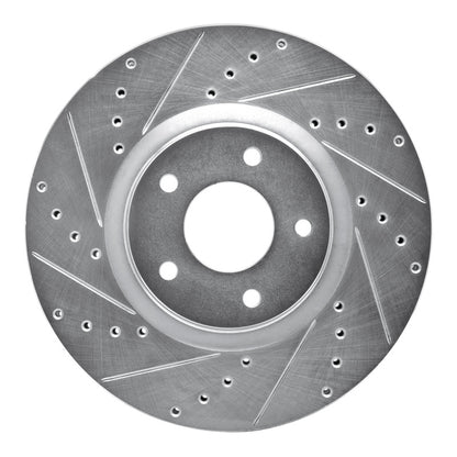 R1 Concepts R1 07-17 Nissan Juke Front Left Drilled & Slotted Silver Brake Rotor
