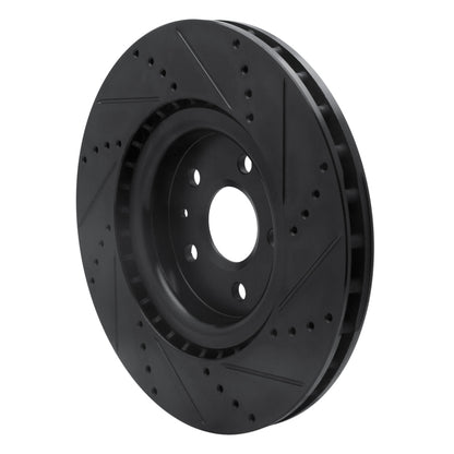 R1 Concepts R1 09-17 Buick Regal Front Left Drilled & Slotted Black Brake Rotor