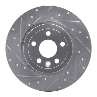 R1 Concepts R1 16-19 Land Rover Range Rover Evoque Rear Left Drilled & Slotted Silver Brake Rotor