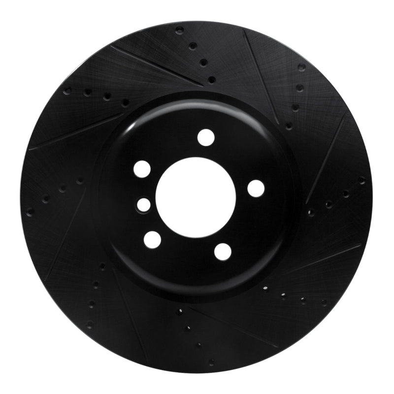 R1 Concepts R1 13-20 BMW 440I Coupe Front Right Drilled & Slotted Black Brake Rotor