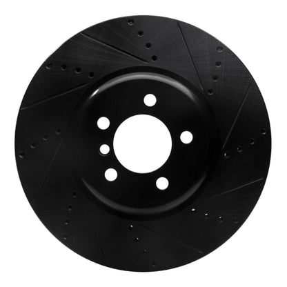 R1 Concepts R1 13-20 BMW 440I Coupe Front Right Drilled & Slotted Black Brake Rotor
