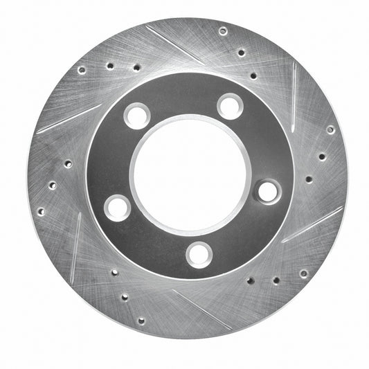 R1 Concepts R1 76-93 Ford F-150 4WD Front Right Drilled & Slotted Silver Brake Rotor